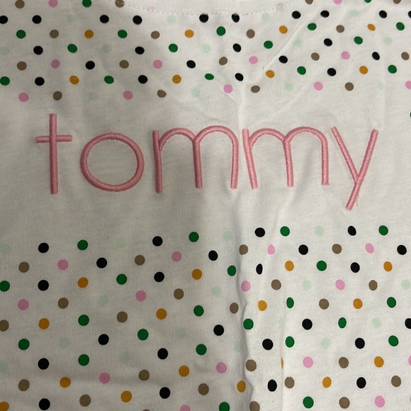 TOMMY HILFIGER Cap Sleeve Scoop Neck Top White with Polka Dot - Picture 4 of 8